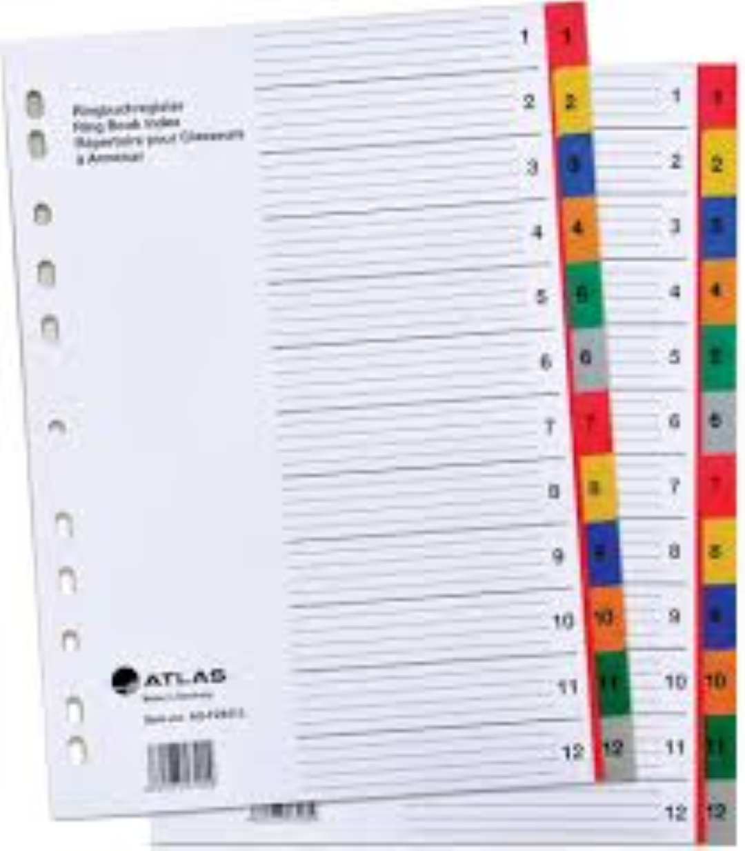 Clipp Plastic Col Divider A4 1-12. Bx=25st CP-F28412